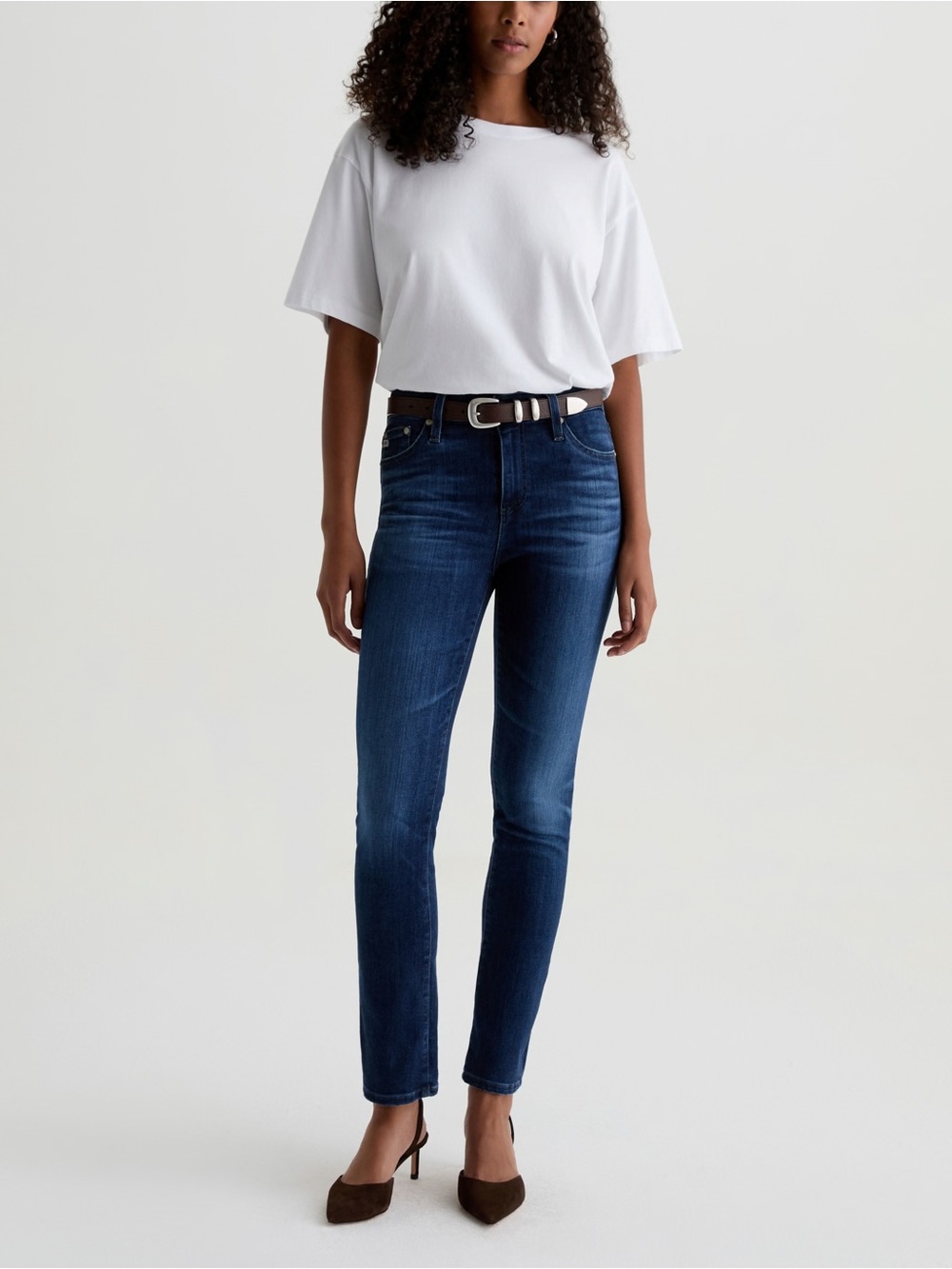 Adriano Goldschmied AG Mari High Rise Slim Straight Stretch Blue Jeans Size 30